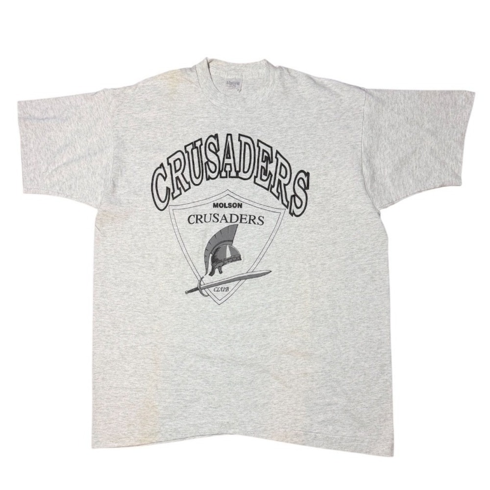 Vintage 90s Molson Crusaders Beer Sports Club Promo Sword Crest Graphic T-shirt